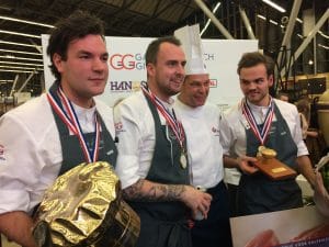 Emiel Kwekkeboom, Marco Geurts en Jules Wiringa (vlnr) winnen Gouden Koksmuts 2017